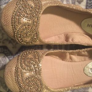 Antonio Melani leather sequined flats